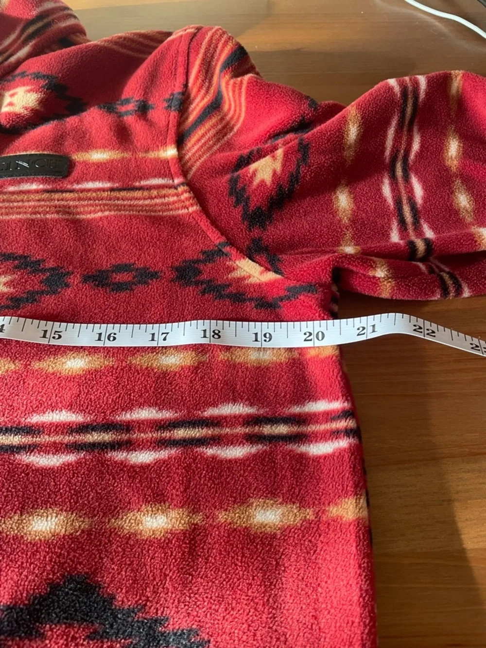 Cinch‎ Red Aztec Snap-Front Fleece Pullover